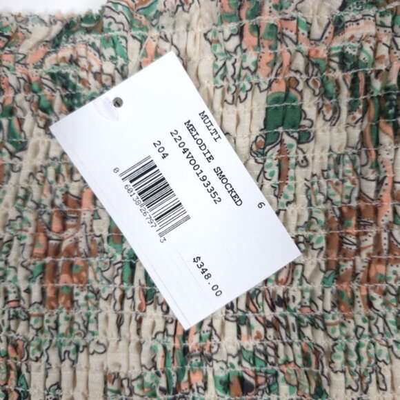 NWT VERONICA BEARD Multi Melodie Smocked Mini Skirt Stone Floral Size 6‎ - Picture 15 of 15